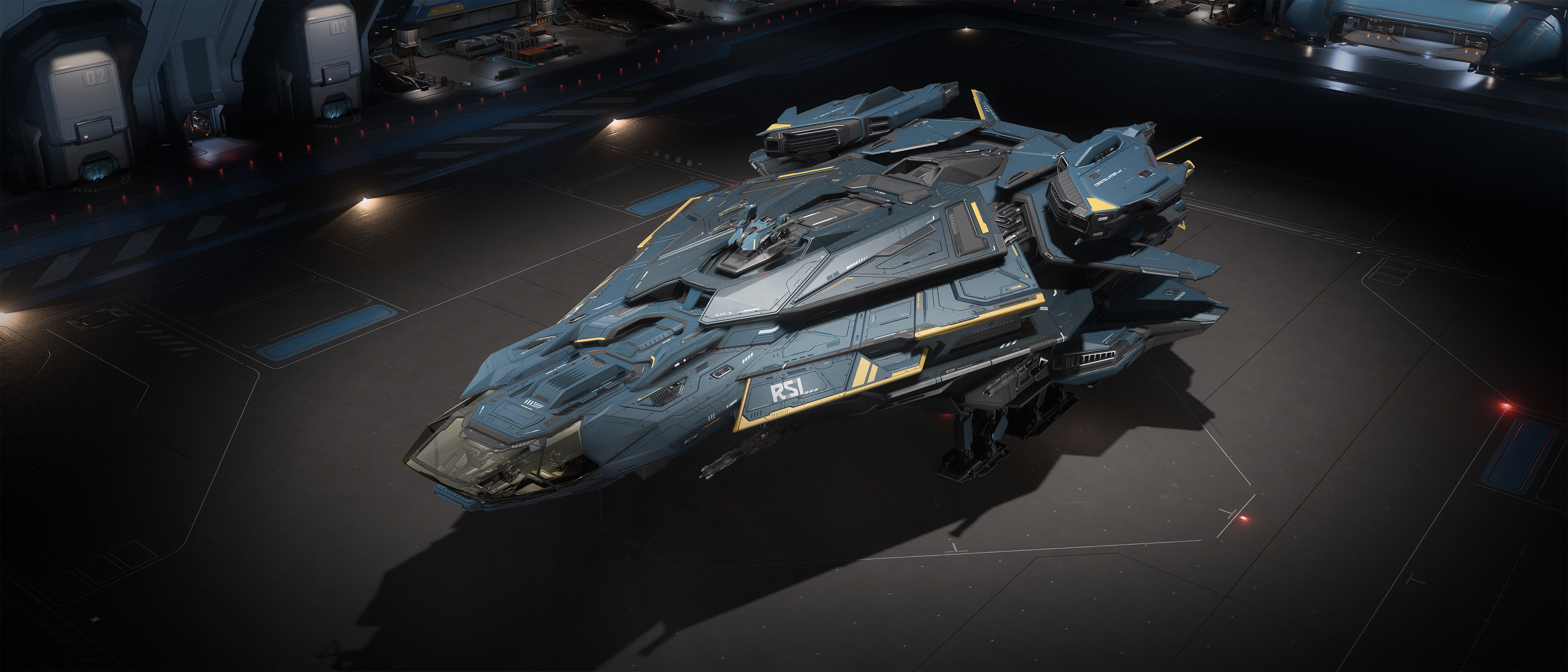 Constellation Mk V Centaurus in Convergence paint, viewed from above in a hangar