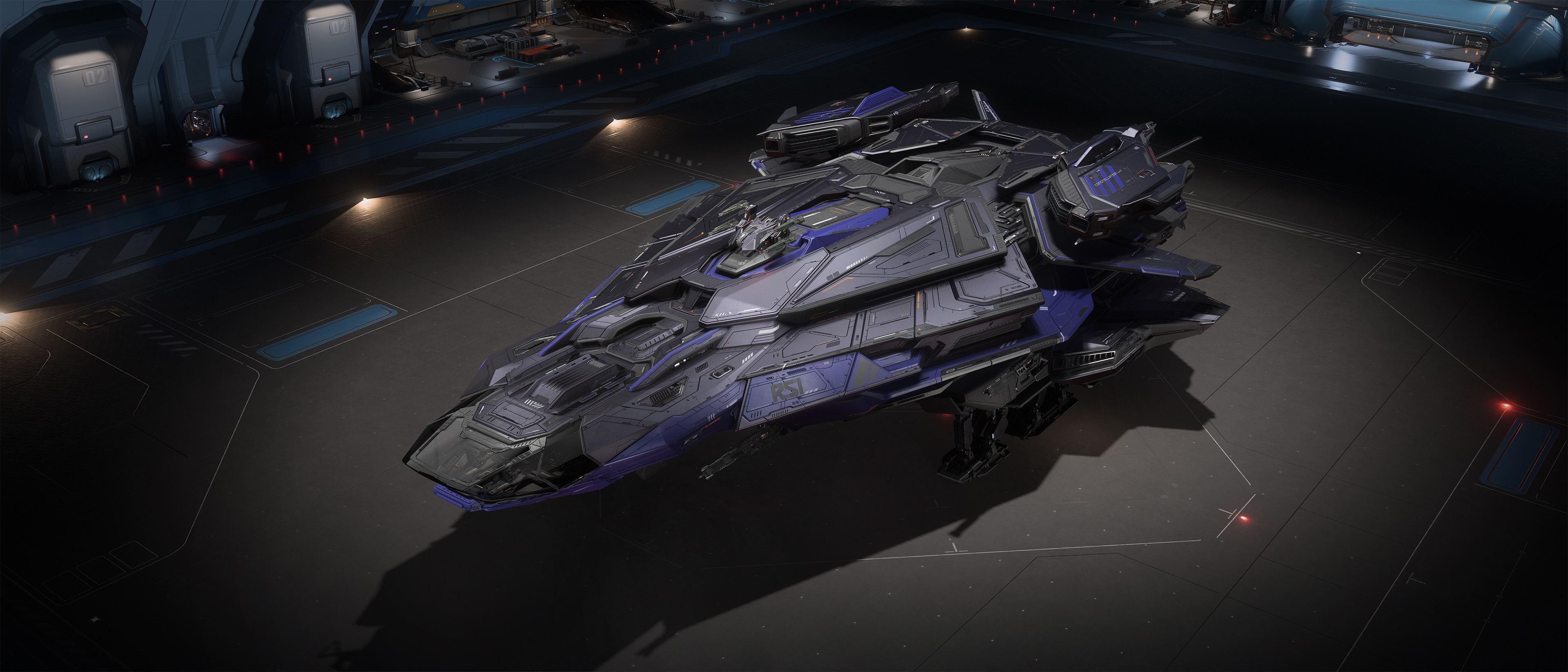 Constellation Mk V Centaurus in Blackthorn paint, viewed from above in a hangar
