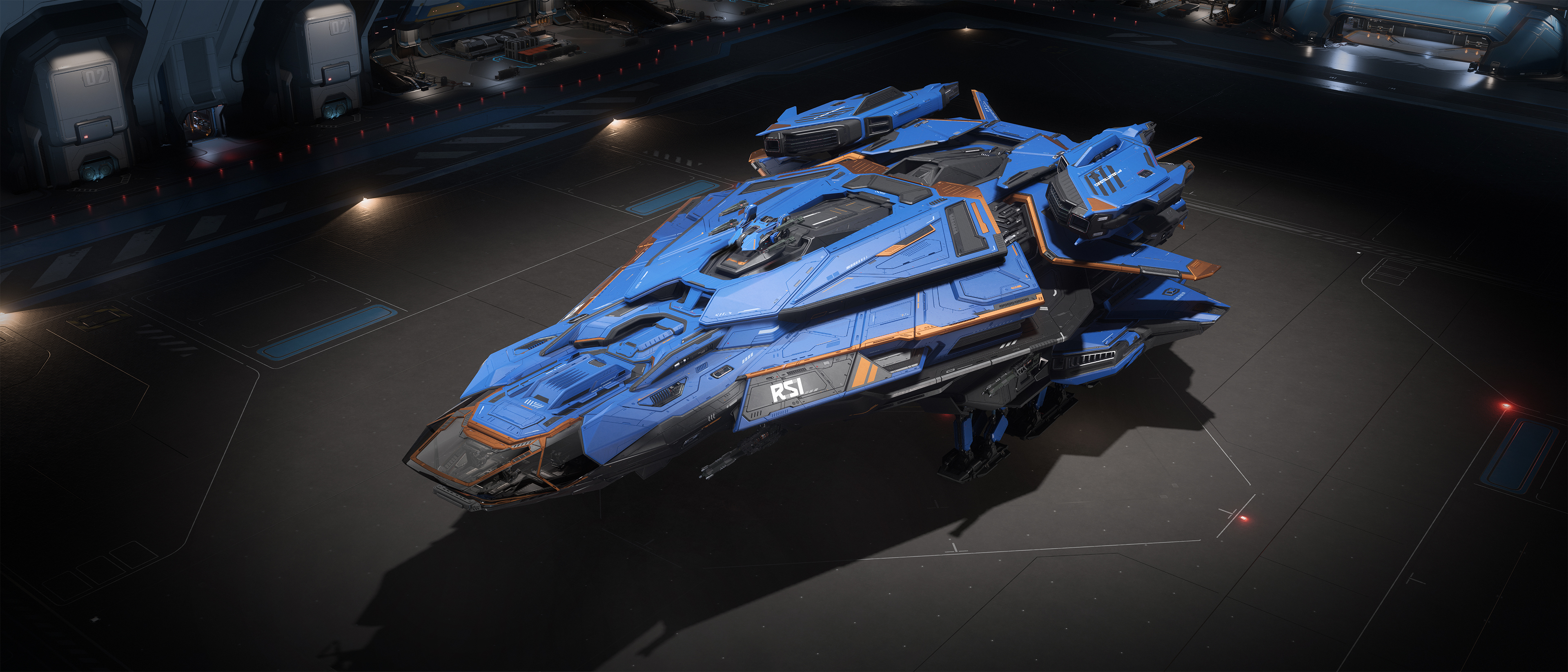 Constellation Mk V Centaurus in Magnitude paint, viewed from above in a hangar
